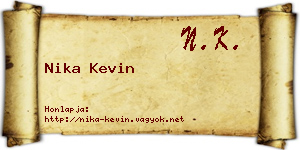 Nika Kevin névjegykártya